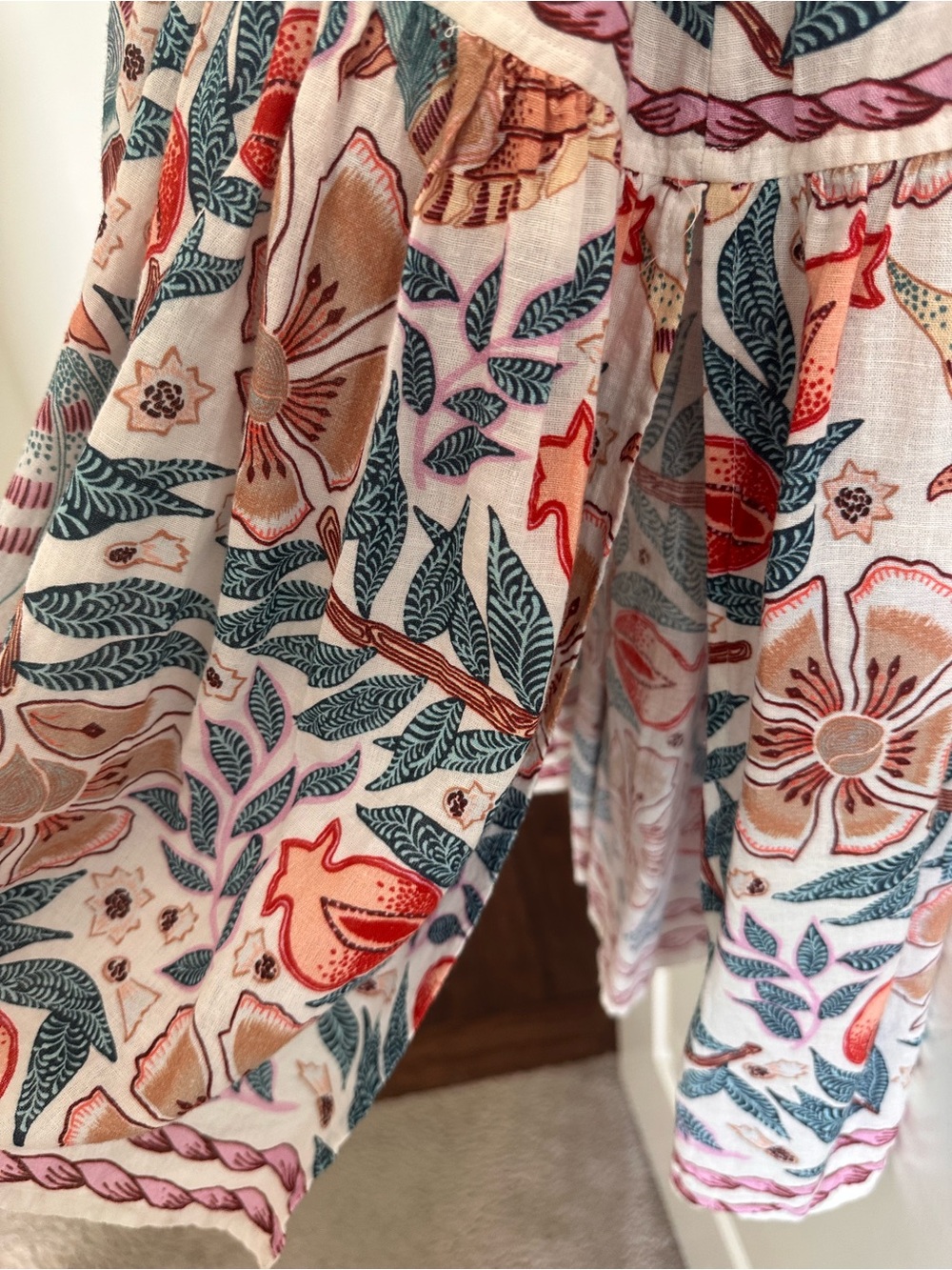 Omika Cora Midi Dress Floral Boho V-Neck Resort Vacation - Picture 7 of 13